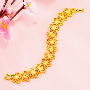 Aur de 24K Fluture Pandantiv Bratari pentru Femei Dulce Plaja Fermecătoare Brățară Bijuterii Cadou Moda Bijuterii de aur cadouri de Craciun