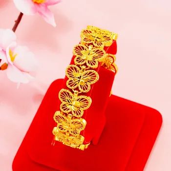Aur de 24K Fluture Pandantiv Bratari pentru Femei Dulce Plaja Fermecătoare Brățară Bijuterii Cadou Moda Bijuterii de aur cadouri de Craciun