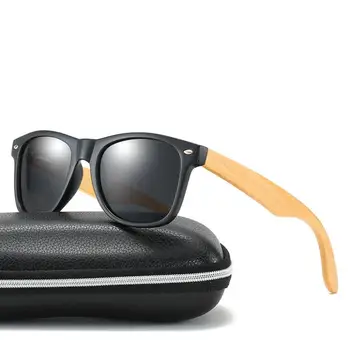 Bruno Dunn 2020 Barbati ochelari de Soare Polarizat bambus Lemn Oglindă Lentile de Ochelari de Soare pentru Femei Brand Design Nuante Colorate lucrate Manual ray