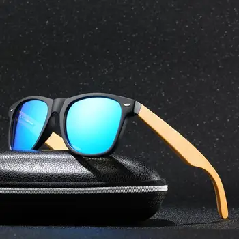 Bruno Dunn 2020 Barbati ochelari de Soare Polarizat bambus Lemn Oglindă Lentile de Ochelari de Soare pentru Femei Brand Design Nuante Colorate lucrate Manual ray