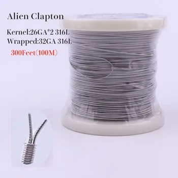 XFKM 300Feet(100M)/rola SS316L Tigru Topit Clapton Străin Wire sârmă de încălzire pentru ADR RBA-Atomizor Servisabil Vaporizator bobine