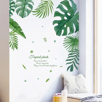 Nou stil Tropical frunzele plantelor autocolante de perete camera de zi dormitor decoratiuni murale de perete decor acasă marginea autocolante tapet