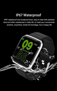 Ceas inteligent Ceas Împinge Mesaj Impermeabil Monitor de Ritm Cardiac Bluetooth pentru Telefon Android IOS SmartPhone, Smartwatch