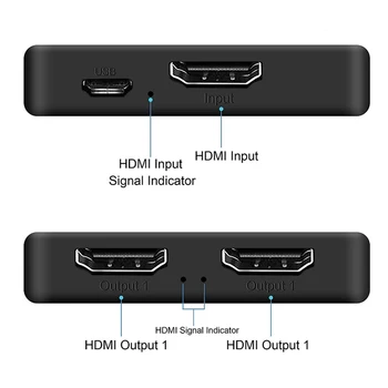 1x2 Comutator Splitter HDMI 4k 60hz 1 din 2 pentru două Monitoare Full HD 1080P 3D Vin cu Cablu HDMI de Mare Viteză Suport Scalar