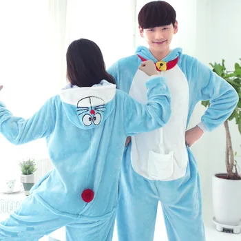 NOUL Japonia Anime Onesies Doraemon Cosplay Costum Animal Pijamale Flanel de Lână Pijamale Adult pentru Femei Pijamale Petrecerea Vladan