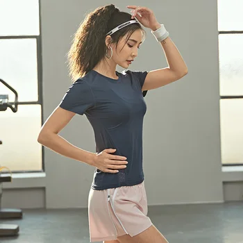 Yoga Crop Top Sport Femme Gym T Shirt Sport Funcționare Tricou Antrenament Rezervor Fără Sudură Exercițiu De Fitness Bluze Femei, Camasi Sport