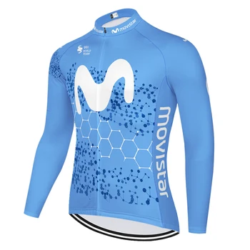 2020 echipa de biciclete shirt mens movistar ciclism jersey vara primavara iute uscat Biciclete Ciclism Respirabil camisa de ciclismo