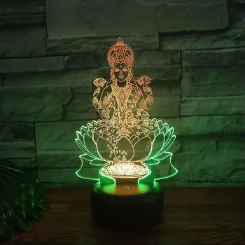Lotus Buddha Colorate Acrilice 3D Noapte Ligh Atmosfera Bulbing Lampă de Masă iluzie LED-uri USB Lampa de cadouri de Craciun Decor Acasă