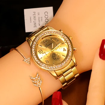 Ceasuri femei de la Geneva Clasic de Lux Stras Ceas pentru Femei Ceasuri de Moda Doamnelor Ceas de Aur Ceas Reloj Mujer Montre Femme
