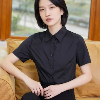 Coreeană Tricou Alb Bluza Femei Tricouri Bluze Femei cu Maneci Scurte Munca Tricouri Topuri Plus Dimensiune Birou Doamnă Elastic Tricou Roz 5XL