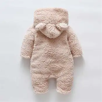 0-12 Luni Copilul Nou-născut Salopetă de Iarnă de Bumbac Gros-O bucată de Moda pentru Copii Urs Model cu Gluga Plin Costum 2020 Nou