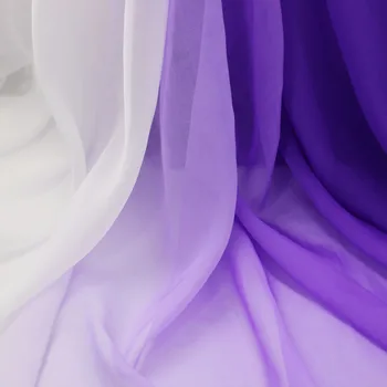 Gradient de imitat de mătase mateiral 30d tesatura de sifon rochie de 2 tone material pentru dans îmbrăcăminte de nuntă tesatura metru