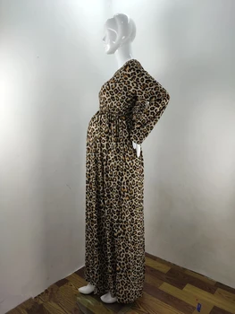Moda Rochii De Maternitate Recuzită Fotografie Leopard Sarcina Rochie Cu Maneci Lungi Haine De Maternitate Pentru Femeile Gravide Sedinta Foto
