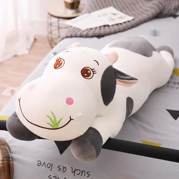110cm Dimensiuni Mari Drăguț Vaci Umplute Jucărie de Pluș Moale, Confortabil Jucărie pentru Copii Ziua de nastere Prezent