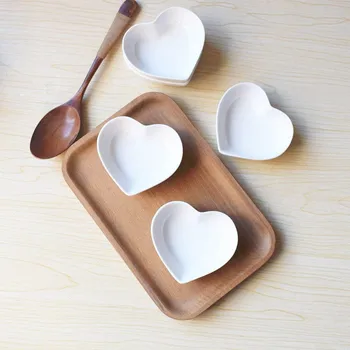 1 BUC de Inima Drăguț Farfurie Mica Forma de Mini Placa Ceramica de Desene animate fel de Mâncare Creative Gustare Farfurie Salata Cina Tava Sos fel de Mancare