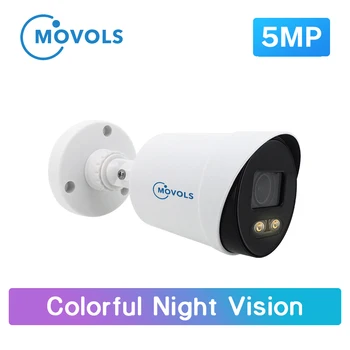 Movols 5MP Colorate Securitate Viziune de Noapte Camera 4 IN 1 CCTV Glonț în aer liber, Camera de Supraveghere Video Analog rezistent la apa Camera