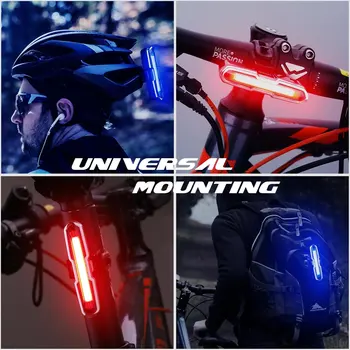 Spate Biciclete Coada Lumina Ultra Luminos de Biciclete Lumina USB Reîncărcabilă LED Biciclete Lumina din Spate 6 Modul de Lumina, Faruri cu Rosu + Albastru