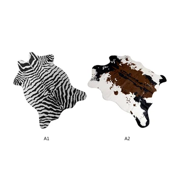 Zebra de Vacă/Capră Tipărite Covor Piele de Animal Piei Naturale de Forma Covoare de Catifea din Imitație de Piele Covoare Hpme Decor Saltele 140*160 cm