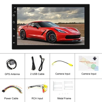 Podofo 2 Din GPS Radio Auto Android 9.1 Universal Multimedia Player 7