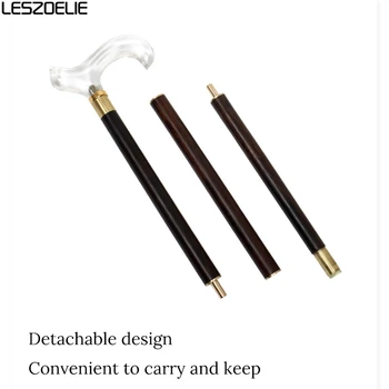 4 Stiluri De Lux Din Lemn Stick De Mers Pe Jos De Bărbați Acril Transparent Cu Mâner De Baston Negru Femei Vintage Decorativ Rosu Stick De Mers Pe Jos