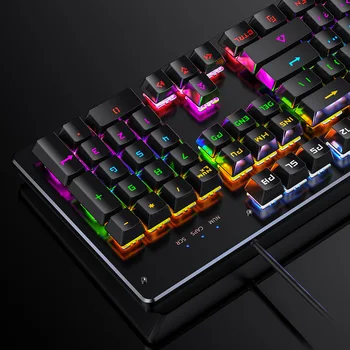 Mai nou Fir Tastatură Mecanică 104 Taste Comutare Automată a Arborelui Punk Tastatura LED Backlight Profesionale Calculator de Gaming Keyboard