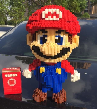 4500pcs Joc Video Super Mario Big Red Figura 3D Model Mini Blocuri Caramizi de Jucarie pentru Copii 28cm inaltime fără Cutie