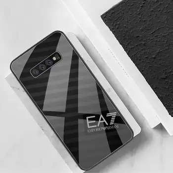 Italiană luxurys brand EA7 Caz Telefon din Sticla Temperata Pentru Samsung S20 Plus S7 S8 S9 S10 Plus Nota 8 9 10 Plus
