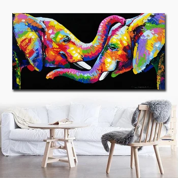 Reducere De Perete De Arta Canvas Animale Pictura Abstractă Elefant Poze Poster De Epocă Postere Si Printuri Acasă Decor Pictura