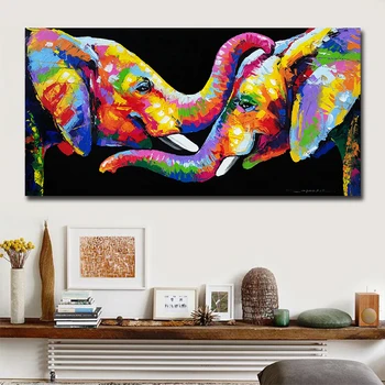 Reducere De Perete De Arta Canvas Animale Pictura Abstractă Elefant Poze Poster De Epocă Postere Si Printuri Acasă Decor Pictura