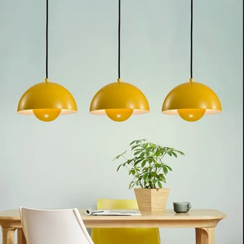 Nordic decor modern, dormitor, sala de mese personalizate living lampă singur cap bara rotunda macaron mai multe culori Candelabru
