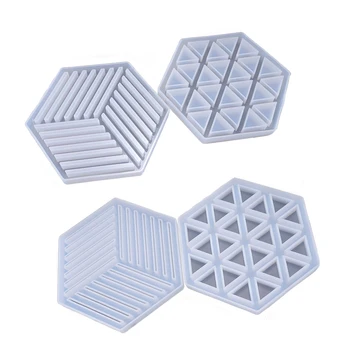 Hexagon Dungă Coaster Mucegai Silicon Rășină Epoxidică Mucegai DIY Masă Tava Mat Decor Acasă