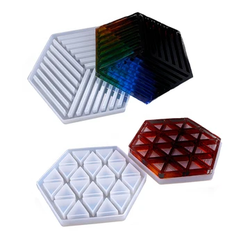 Hexagon Dungă Coaster Mucegai Silicon Rășină Epoxidică Mucegai DIY Masă Tava Mat Decor Acasă