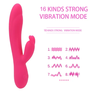IKOKY 16 Viteze de Încălzire Iepure Vibratoare Jucarii Sexuale pentru Femei Dual Motors Penis artificial Clitoris Vagin Stimularea punctul G Biberon Masaj