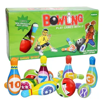 12Pcs Copii, Mini Bowling Jucarie Set 10 Ace & 2 Bile Interioară în aer liber a Juca Jocul Frog Bowling Jucarie Truse Portabile de Educație Masa de Joc