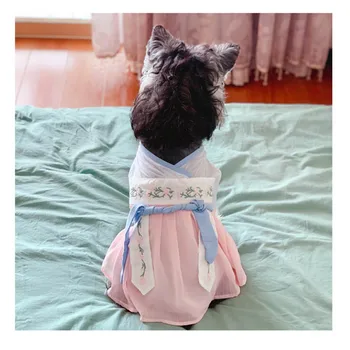 Animale de companie Fete Câine de Anul Nou Magnifică Rochie de Câine de Companie Haine Pentru caini Mici Chineză Stil Elegant Rochie Costum Catelus 10E