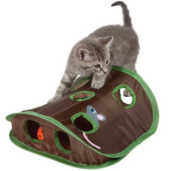 Pisici Jucarii Inteligență 9 Găuri V-Ați Ascunselea Joc Tunel De Companie Ascunse Gaura Mouse Hunt Jucărie Pliabil Interactive Jucarii Pentru Pisici