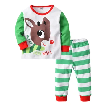 2018 Toamna&iarna Noi Pijamale Copii cu Maneca Lunga tricou+pantaloni 2 buc Băieți Fete de Crăciun Pijamale Seturi de Lenjerie de corp Termice Copil