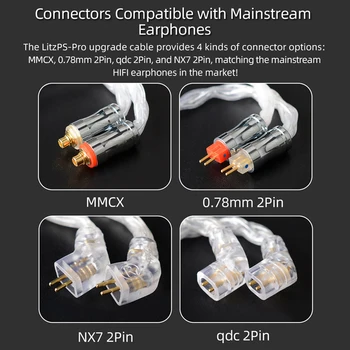 NiceHCK LitzPS-Pro 8 Core 4N Litz Argint Pur Casti Cablu de 3,5 mm/2,5 mm/4.4 mm MMCX/NX7/QDC/0.78 2Pin pentru CIEM MK3 ST-10s LZ A7