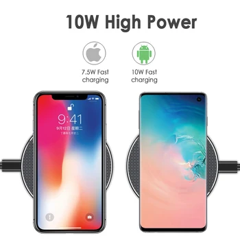 10W Qi Rapid Încărcător Wireless Charging Pad wireless Rapid de Încărcare de Andocare Încărcător Caz, Power pentru Samsung Huawei Accesoriu Telefon