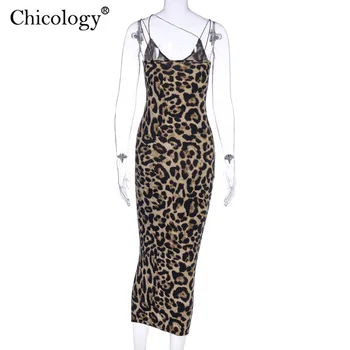 Chicology Leopard Costume Femei Elegante Rochie Midi Bodycon Sexy Petrecere 2020 Crăciun Moda Toamna Iarna Club Ziua De Haine