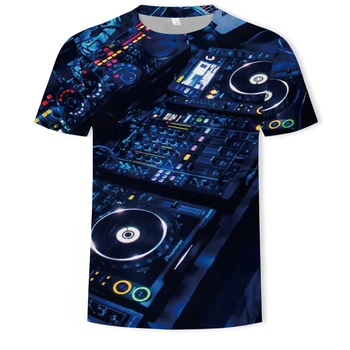 DJ live disco imprimare 3d bărbați și femei t-shirt material moale tricouri casual tricou vrac sport bărbați, îmbrăcăminte de stradă