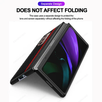 Pentru Samsung Galaxy Z 2 Ori Caz CENMASO Originale din Fibra de Carbon cu Textura de Piele rezistent la Șocuri Capacul din Spate Pentru Samsung Fold2 5G Caz