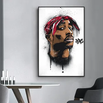 Tupac Shakur Postere si Printuri Infam B. I. G Biggie Smalls 2PAC Abstract Panza Pictura Strada Pop Art de Poze Decor Dormitor