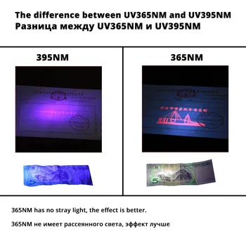 365nm uv lanterna LED lanterna Lanterna Lumina UV rezistent la apa 3 Moduri de zoom baterie reîncărcabilă Lanterna Portabila de Lumina