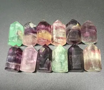 40mm culori Naturale cristal de fluorit coloana șase prisma producătorii de vânzare directă 1 buc