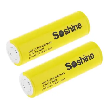 2 buc originale SOSHINE 21700 Li-ion baterie reîncărcabilă 3.7 V 4000mah 14.8 WH Protejate cu PCB pentru produse Electrice lanterna