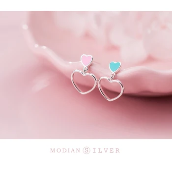 Modian 2020 New Romantic Inimile Email Picătură Cercel pentru Femei Pur 925 Sterline de Argint Legăna Cercei Moda Bijuterii Fine