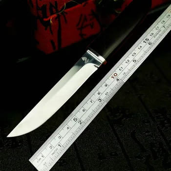Samurai japonez îngroșat clasic abanos tactice drept cuțit de înaltă calitate D2 din oțel ascuțit cuțit de vânătoare în aer liber tool cuțit