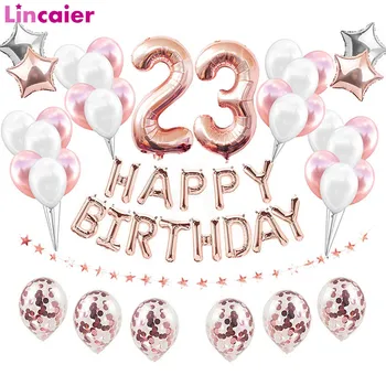 38pcs Număr de 23 De Baloane-a 23-a zi de Naștere Fericită 23 de Ani Decoratiuni Partid Bărbat Femeie Consumabile 32 32 de Ani Ziua de nastere