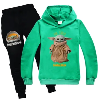 Copil nou Yoda Copil Star Wars Băieți Pulover de Bumbac de tip Boutique Copii Îmbrăcăminte Copil Fată Haine de Toamna Hanorace Pantaloni 2pc Set